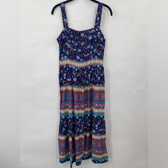 Umgee Boho Floral Tank Maxi Dress Small - Picture 4 of 12